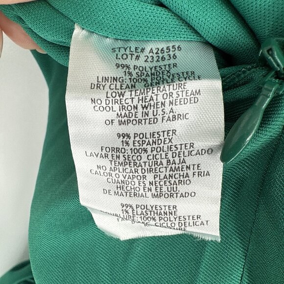 Betsy & Adam Size 2 Green Flounce-Hem Midi Cocktail Party Dress Sleeveless - Picture 9 of 10